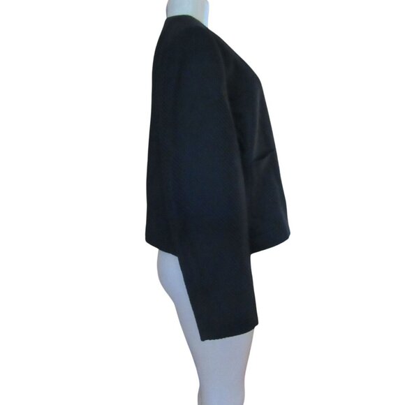 NWT, J. Crew Factory Black Textured Button Up Jacket Size 16 - Picture 5 of 7